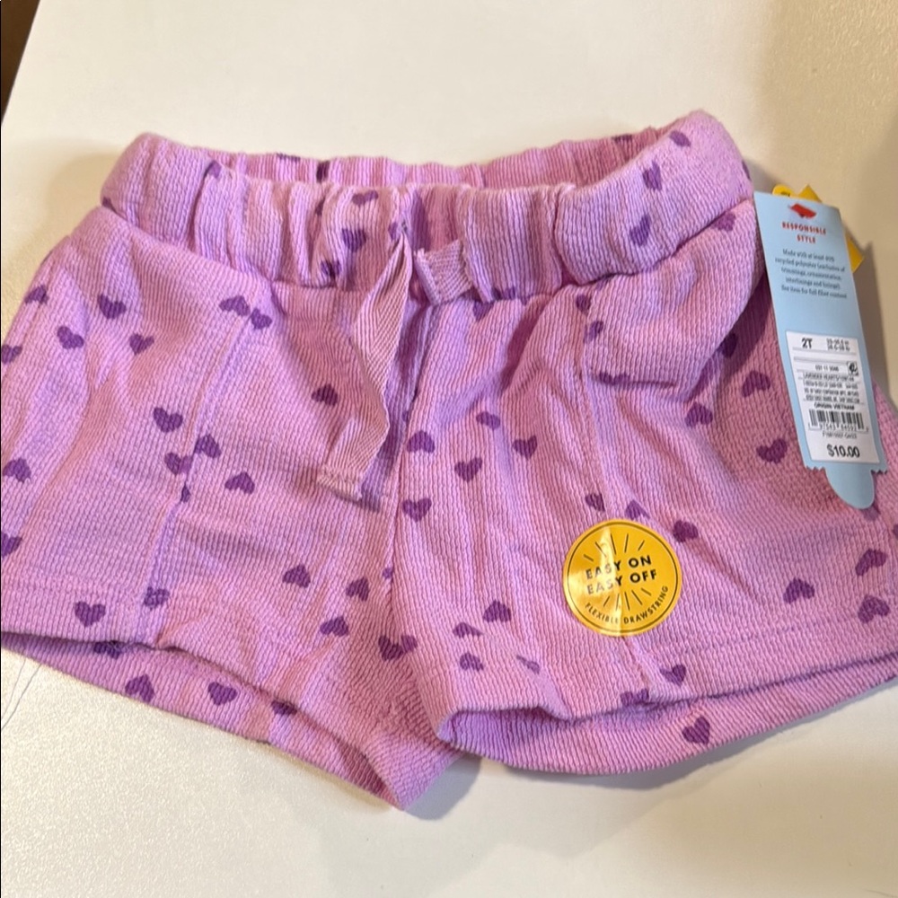 Cat & Jack Lilac Heart Patterned Shorts